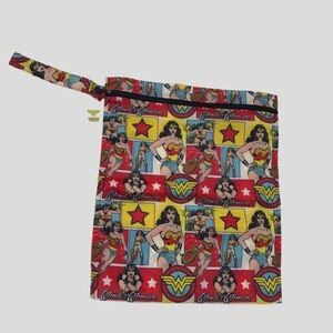 Bumkins Waterproof Wet Bag DC Comics Washable Reusable for Travel Wonder Woman